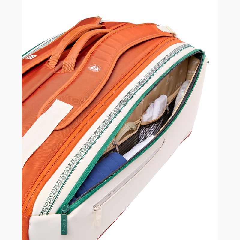 Чанта за тенис Wilson Roland Garros Super Tour 9Pk 2026 cream/clay/green 7