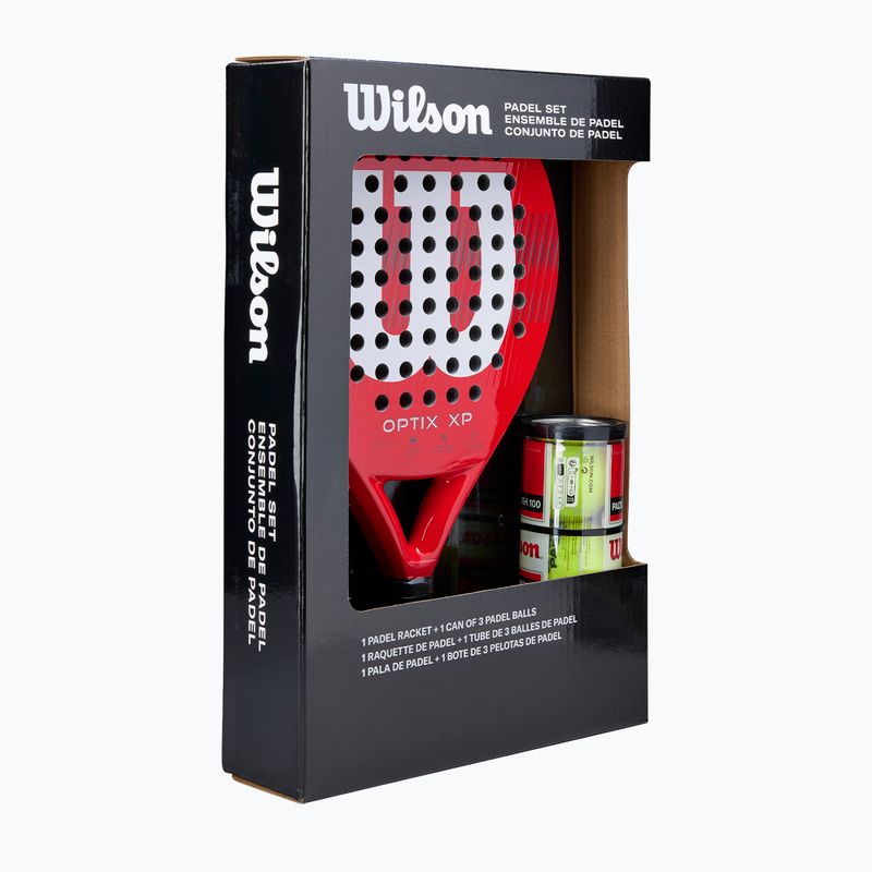 Ракета за падел + 3 топки Wilson Optix XP Padel Kit Box red 2