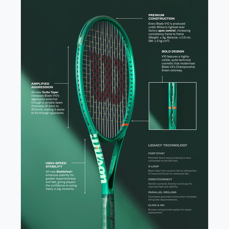 Детска тенис ракета Wilson Blade Jr 26 V10 green 8