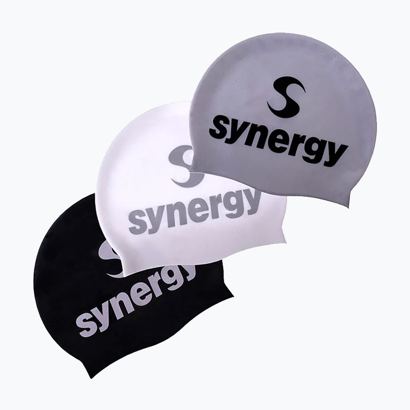 Плувна шапка Synergy Silicone Swim Cap 3 pcs. black/silver/white