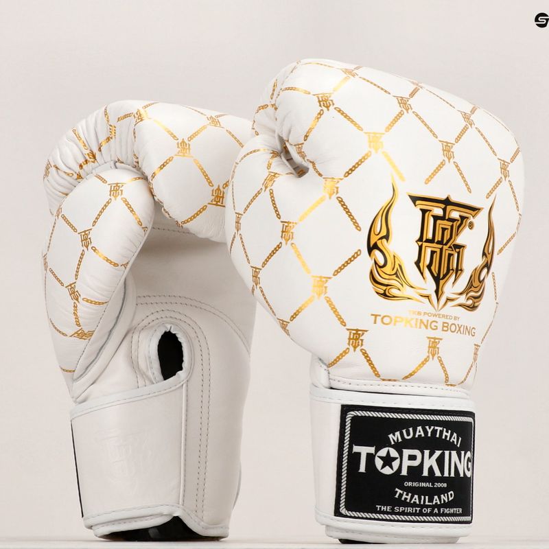 Боксови ръкавици Top King Chain white/gold 6