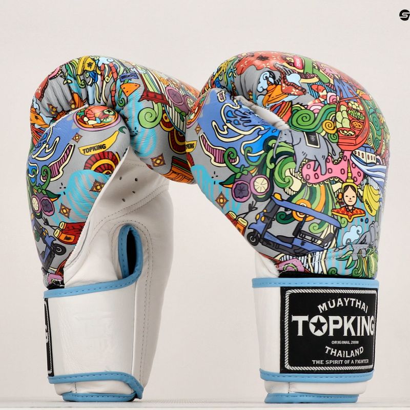 Боксови ръкавици Top King Boxing Culture white/blue 7