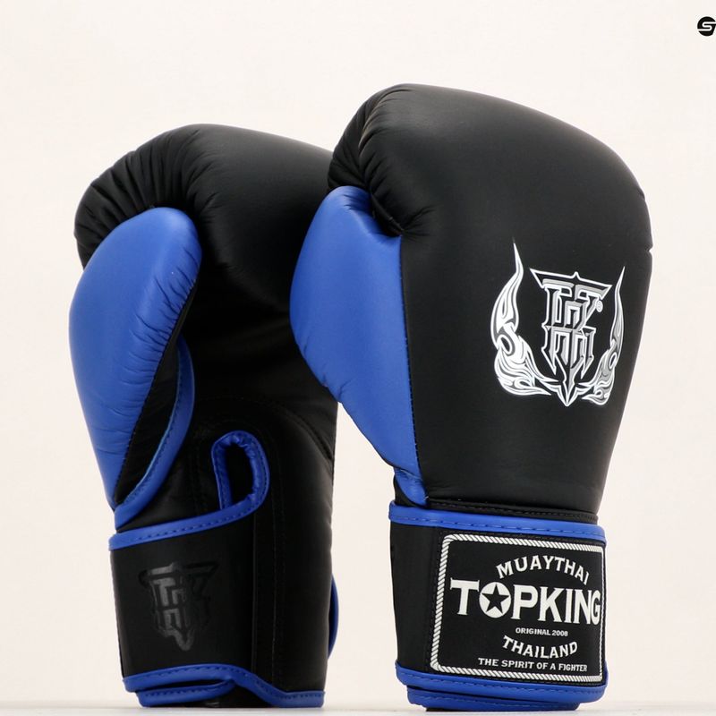 Боксови ръкавици Top King Reborn Semi Leather black/blue 7