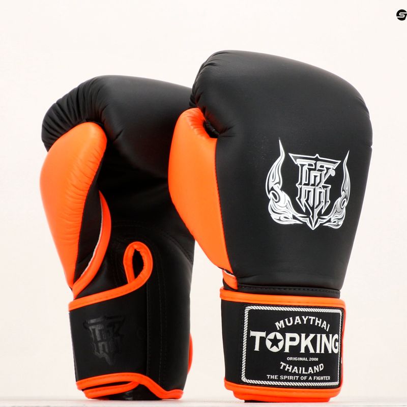 Боксови ръкавици Top King Reborn Semi Leather black/orange 7