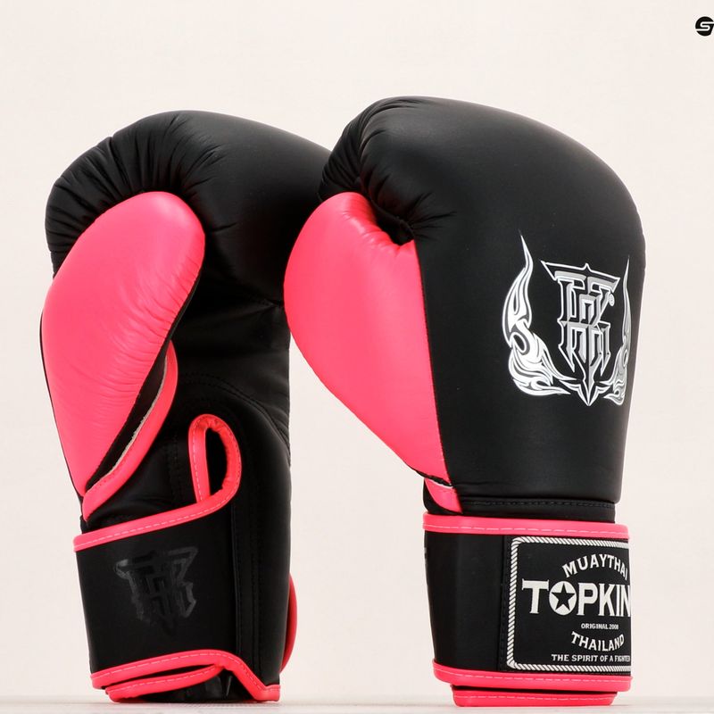 Боксови ръкавици Top King Reborn Semi Leather black/pink 6