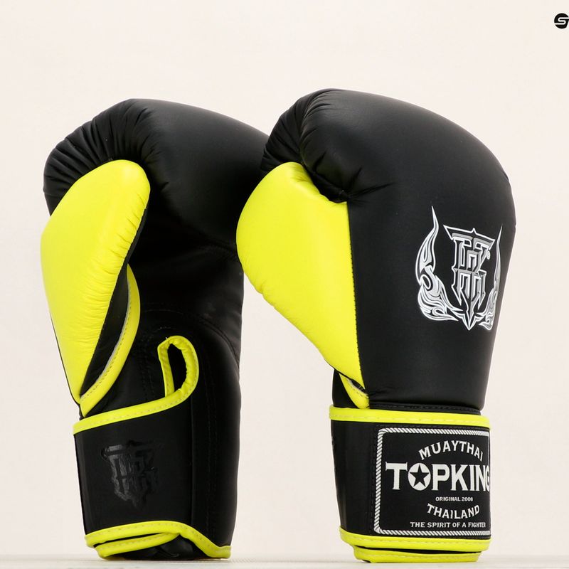 Боксови ръкавици Top King Reborn Semi Leather black/yellow 6