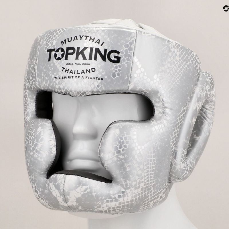 Боксова каска Top King Super Star white/silver 7