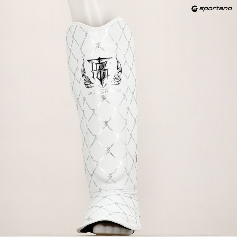 Протектори за подбедрица и стъпала Top King Chain Semi Leather white/silver 8