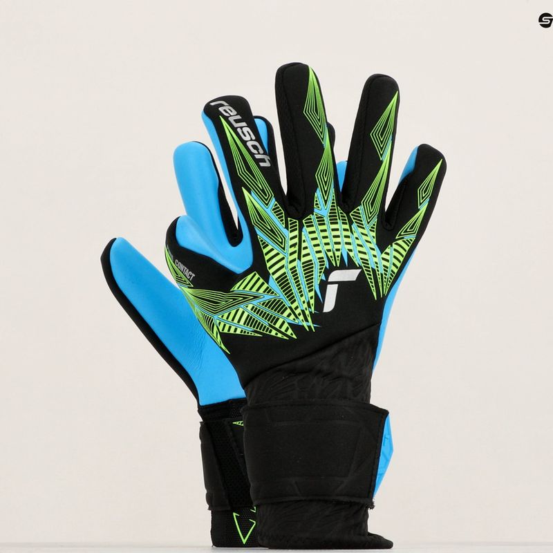 Вратарски ръкавици Reusch Pure Contact Aqua black/fluo lime/aqua 7