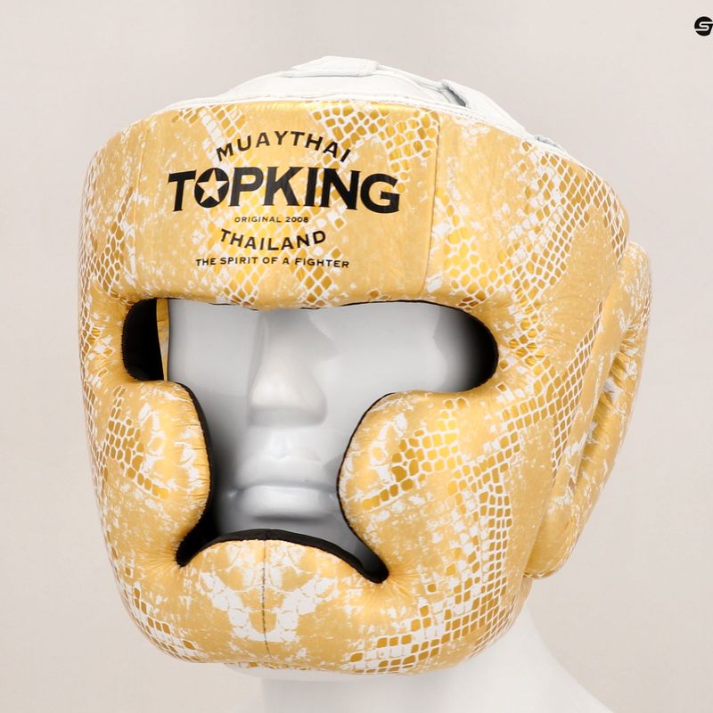 Боксова каска Top King Super Star бяла/златна 8