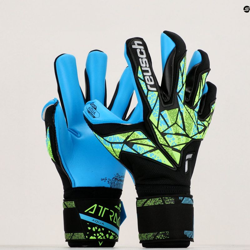 Вратарски ръкавици Reusch Attrakt Aqua black/fluo lime/aqua 9