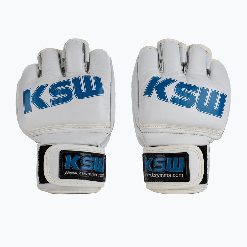 KSW Граплинг ръкавици кожени бели