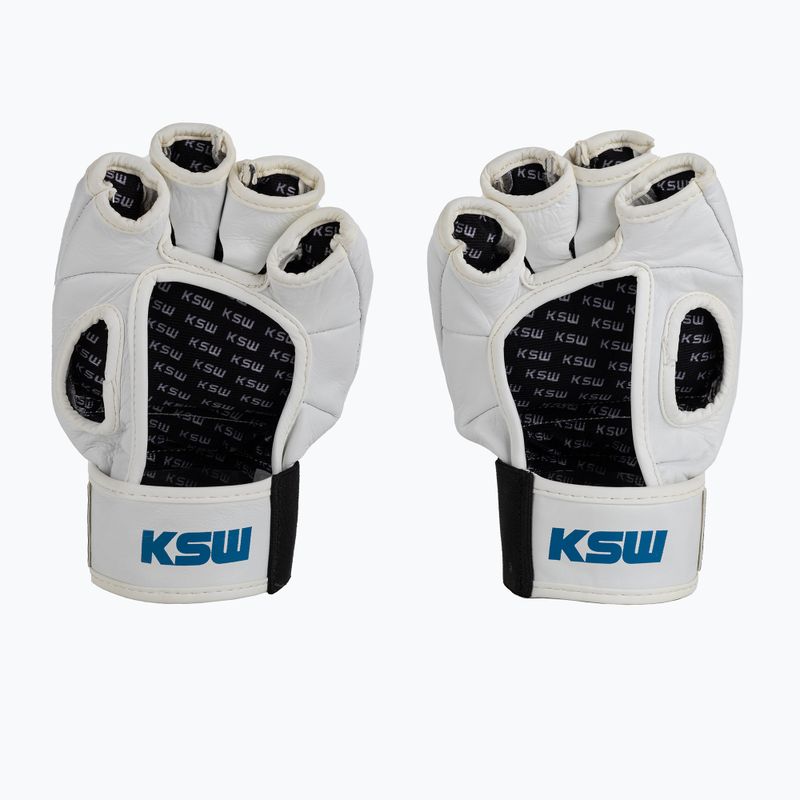 KSW Граплинг ръкавици кожени бели 2