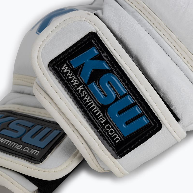 KSW Граплинг ръкавици кожени бели 5