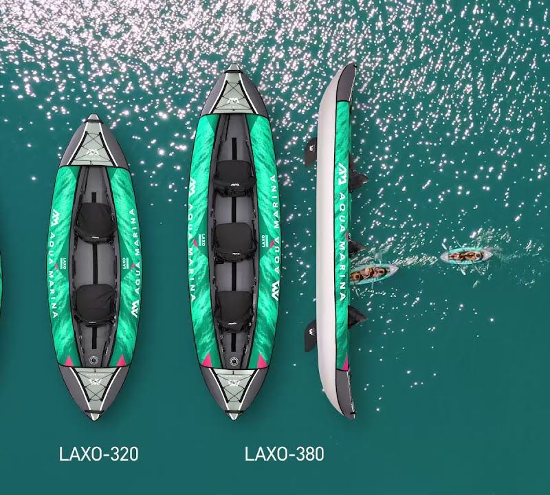 Aqua Marina Laxo Recreational Kayak 12'6" тъмнозелен надуваем каяк за 3 човека 19