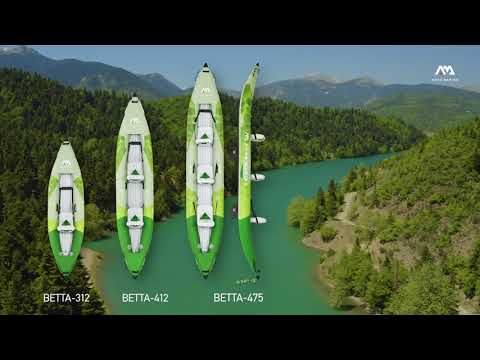 Aqua Marina Рекреационен каяк зелен Betta-475 3-местен надуваем каяк 15'7″ 17