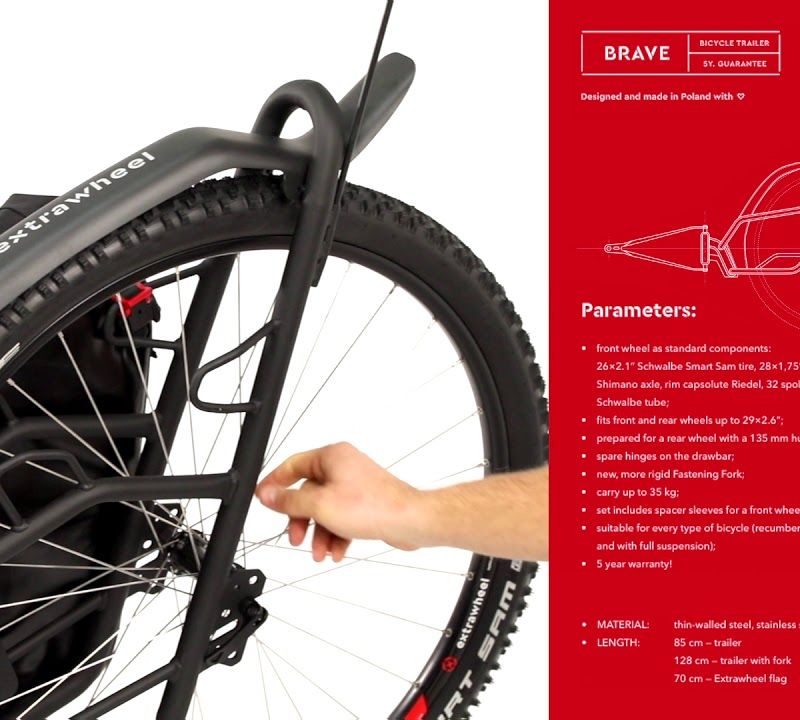 Ремарке за велосипед Extrawheel Voyager черно PRO E0033 8