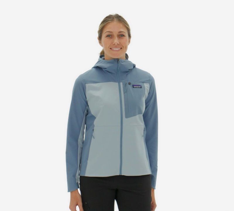 Дамско софтшел яке Patagonia R1 CrossStrata Hoody burl red 5
