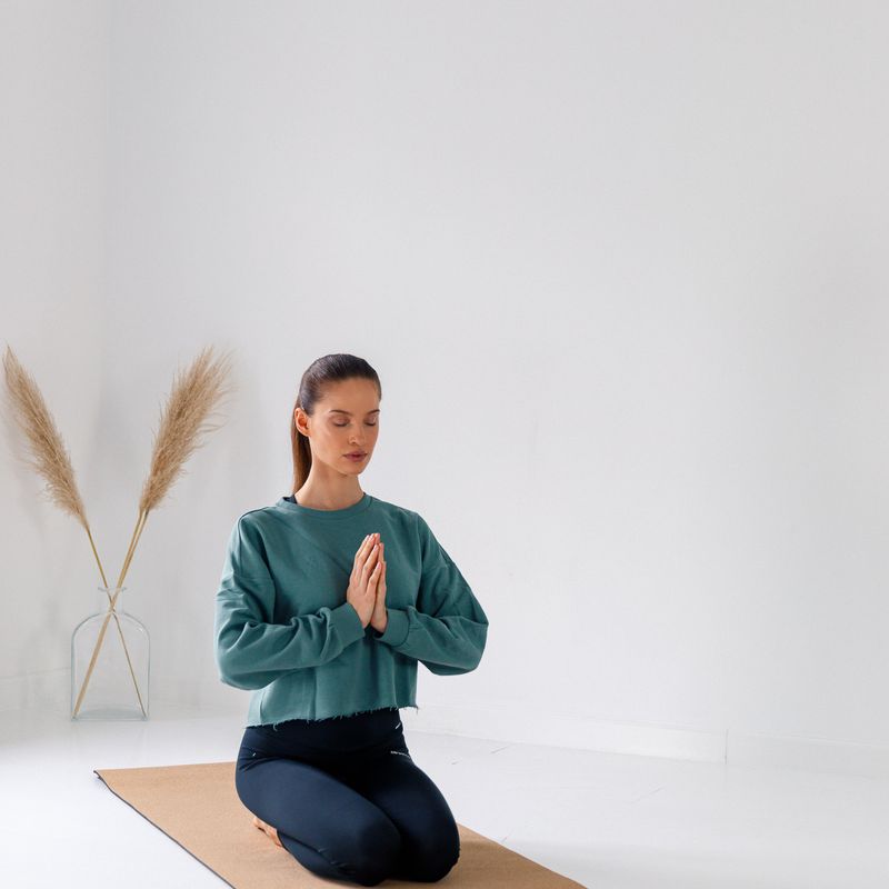 Подложка за йога XTREXO TPE корк 6 мм черна 8