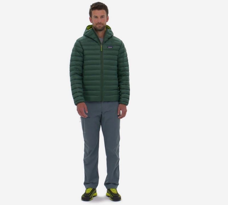 Мъжко пухено яке Patagonia Down Sweater Hoody basin green 10