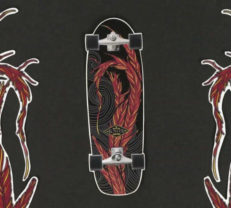 Surfskate скейтборд Carver C7 Raw 31.25" Knox Phoenix 2022 Цялостно черно и червено C1013011133 12