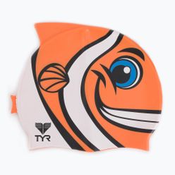 Детска шапка за плуване TYR Charactyr Happy Fish оранжева LCSHFISH