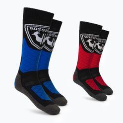 Rossignol L3 Termotech детски ски чорапи 2 чифта черно-синьо-червени RLKYX02
