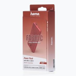 Powerbank Hama Fabric 10 Power Pack 10000 mAh червен 1872580000