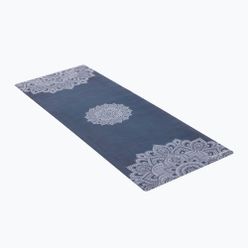 Yoga Design Lab Комбинирана постелка за йога за пътуване 1,5 мм тъмносиня Мандала Сапфир