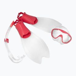 Speedo Glide Junior Комплект за гмуркане с шнорхел за деца маска + плавници + шнорхел прозрачен червен