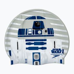 Детска шапка Speedo Star Wars Slpogan Print R2-D2 бяло и сиво 8-08385D674