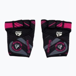 RDX Weight Lifting X1 тренировъчни ръкавици с къса каишка  черни/розови WGN-R1P