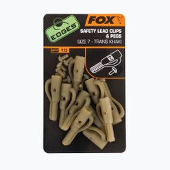 FOX Edges Secure Lead Clip + колчета 10 бр. Trans Khaki CAC477