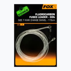 Fox Fluorocarbon Fused Leader 30 lb - Kwik Change Swivel 115 cm transparentny CAC717