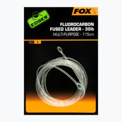 Przypon karpiowy Fox Fluorocarbon Fused leader 30 lb - No Swivel 115 cm transparentny CAC720