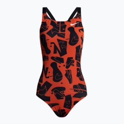 Дамски бански костюм от една част Nike Multiple Print Fastback orange NESSC050