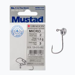 Mustad Micro джиг глава 3 бр. размер 2 сребърна PDF-729-015-002