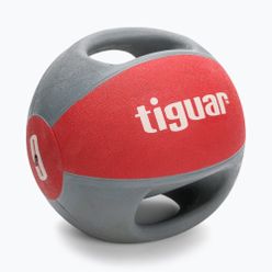 Медицинска топка с дръжки tiguar розово-сиво TI-PLU009