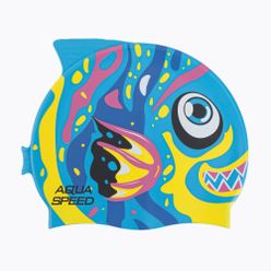 AQUA-SPEED Zoo Fish 01 синя/жълта плувна шапка 115
