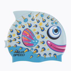 AQUA-SPEED Zoo Fish 02 шапка за плуване в бяло и синьо 115