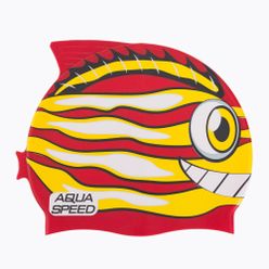 AQUA-SPEED Zoo Fish 31 червена/жълта плувна шапка 115