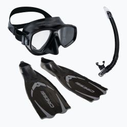 Комплект за гмуркане Cressi Pluma Bag маска + шнорхел + плавници черен CA179535
