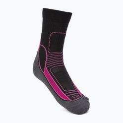 Дамски чорапи за трекинг Mico Medium Weight Crew Hike Extra Dry сиво-розови CA03022