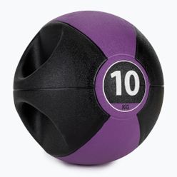 Медицинска топка с дръжки 10 кг Pure2Improve лилава P2I2020