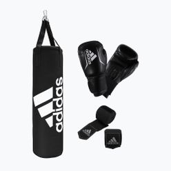 adidas Performance Боксов комплект чанта + ръкавици + бандаж черно и бяло ADIBAC11KIT-EUN