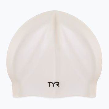 TYR Силиконова шапка за плуване без намачкване бяла LCS