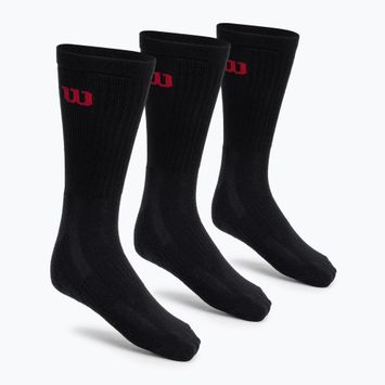 Мъжки чорапи за тенис Wilson Crew 3 чифта черни WRA803002