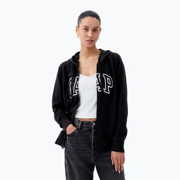 GAP French Fullzip Logo Hoodie true black за жени