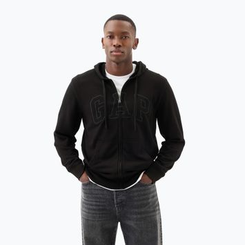 Мъжки суитшърт GAP Heritage French Terry Fullzip Logo true black