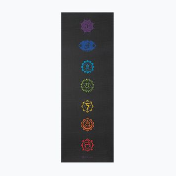 Gaiam Premium Black Chakra постелка за йога 6 мм черна чакра
